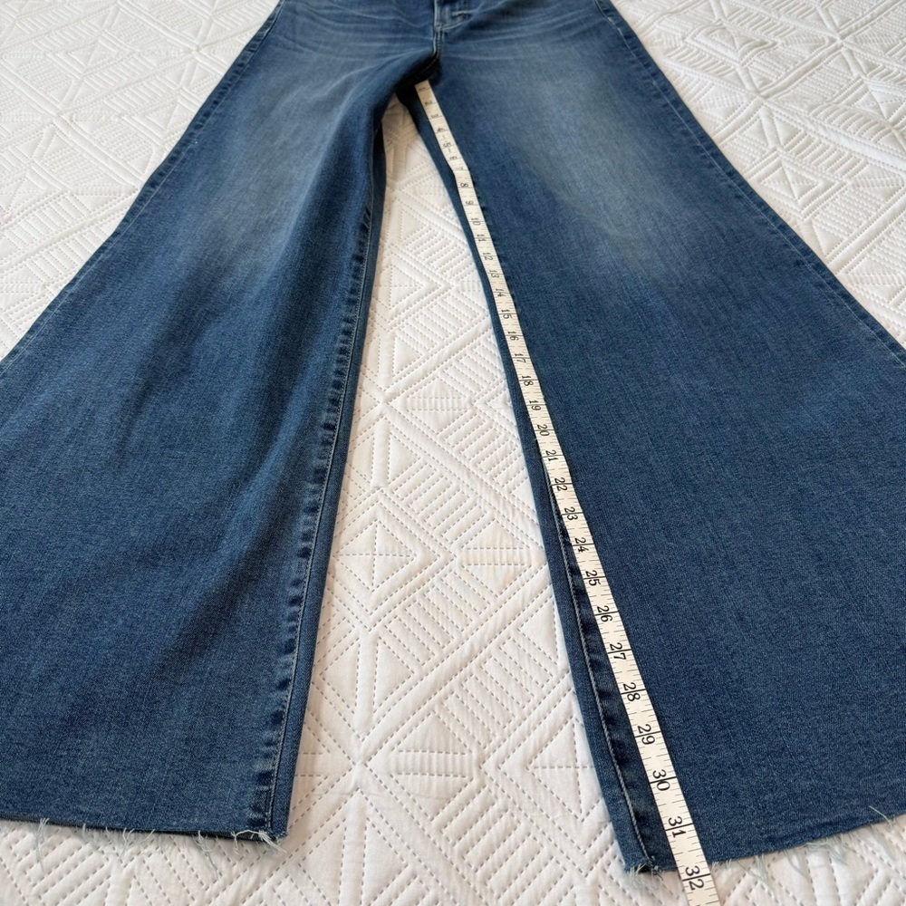 Pistola Izzy Mid Rise Wide Leg Jeans Raw Hem Size 27 Study Wash - Picture 8 of 13
